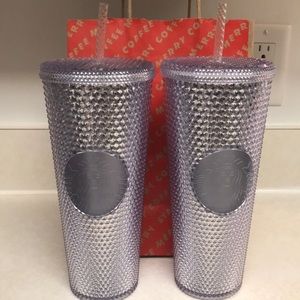 NWT Starbucks Silver Studded Tumbler